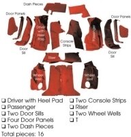 CARPET SET-COMPLETE-COUPE-CUT PILE-MASS BACK-90-91 (#E4438)