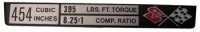 PLATE-ENGINE DATA-CONSOLE-LS-4 454-73-74 (#E1793)