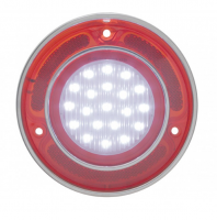 LENS-BACK UP LIGHT / LAMP-LED-RED & CLEAR-WITH STAINLESS STEEL RIM-EACH-68-73 (#E19586) 4B1 LENS-BACK UP LIGHT / LAMP-LED-RED & CLEAR-WITH STAINLESS STEEL RIM-EACH-68-73 (#E19586) 4B1