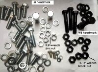 BOLT KIT-FRONT BUMPER-CORRECT-63-67 (#E1381B)