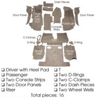 CARPET SET-COMPLETE-CONVERTIBLE-CUT PILE-MASS BACK-86-87 (#E4429)