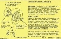 INSTRUCTIONS-ALUMINUM KNOCK OFF WHEELS-FOR GLOVE BOX OWNERS MANUAL-64-66 (#13023) INSTRUCTIONS-ALUMINUM KNOCK OFF WHEELS-FOR GLOVE BOX OWNERS MANUAL-64-66 (#13023)