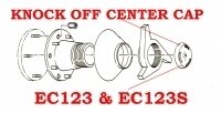 CAP SET-KNOCK OFF WHEEL SPINNER-POLISHED STAINLESS STEEL-USA-4 PIECES-63-66 (#EC123S)