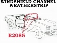 WEATHERSTRIP-WINDSHIELD CHANNEL-USA-53-55 (#E2085) 4AA3