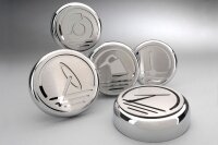 CAP COVER SET-FLUID CAP COVERS-CHROME/BRUSHED S/S-EXECUTIVE SERIES-AUTOMATIC ONLY-5 PIECES-97-04 (#E22008)