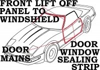 WEATHERSTRIP KIT-CONVERTIBLE BODY-USA-6 PIECE-90-96 (#E2324)