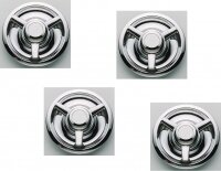 CAP SET-WHEEL-CENTER BASE-WITH STRAIGHT EAR SPINNER-FOR RALLY WHEELS-4 PIECES-67-82 (#E6095S)