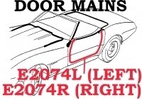 WEATHERSTRIP-DOOR MAIN-CONVERTIBLE-USA-LEFT-69-75 (#E2074L) 4AA4