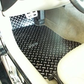 MAT SET-FLOOR-DIAMOND PLATE-POLISHED ALUMINUM-BLACK-PAIR-99-04 (#E21423) MAT SET-FLOOR-DIAMOND PLATE-POLISHED ALUMINUM-BLACK-PAIR-99-04 (#E21423)