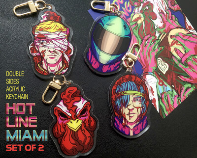 HOTLINE MIAMI double-sided keychains - Set of 2