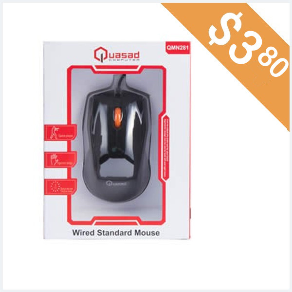 MOUSE QUASAD USB QM-N281 BLACK