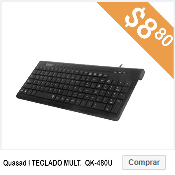 TECLADO MULT. QUASAD QK-480U Wired Black