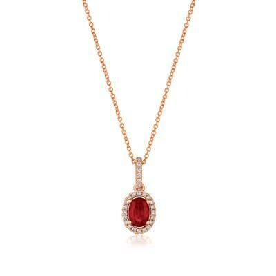 14K Strawberry Gold® Passion Ruby™ 3/8 cts. Pendant with Vanilla Diamonds® 1/10 cts.