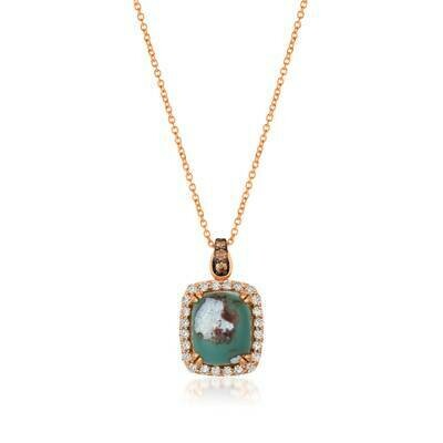 14K Strawberry Gold® Aquaprase Candy 6 cts. Pendant with Chocolate Diamonds® 1/15 cts., Nude Diamonds™ 1/2 cts.
