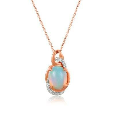 14K Two Tone Gold Neopolitan Opal™ 1 1/5 cts. Pendant with Vanilla Diamonds® 1/15 cts.