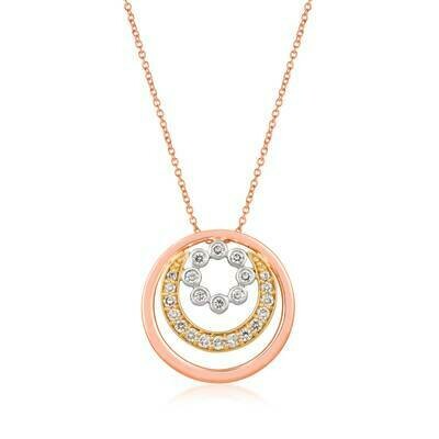 14K Tri Color Gold Pendant with Nude Diamonds™ 5/8 cts.