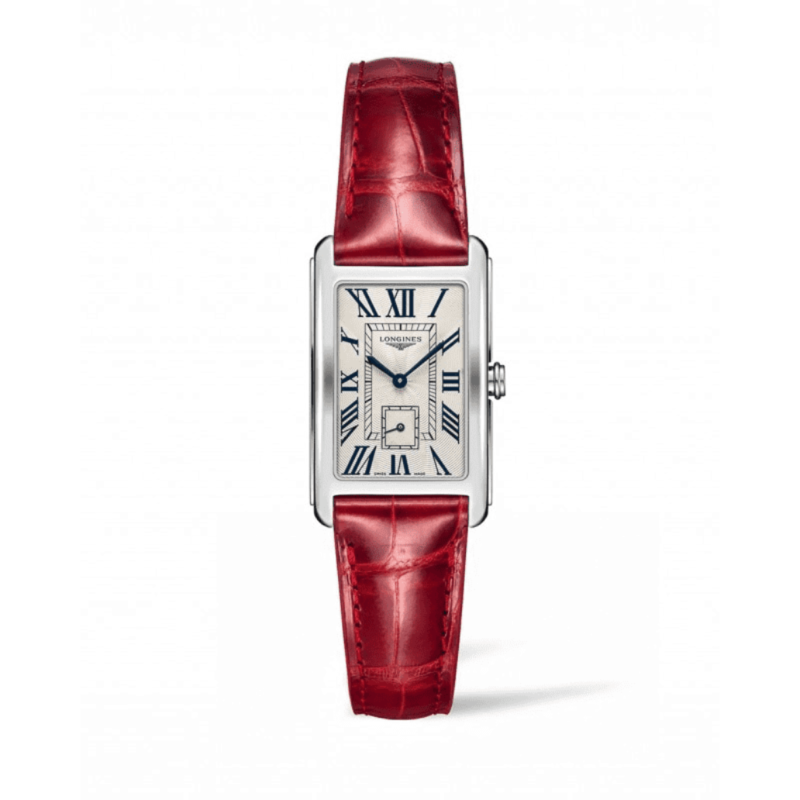 Women's Swiss Longines DolceVita Red Leather Strap Watch Women's Swiss Longines DolceVita Red Leather Strap Watch
