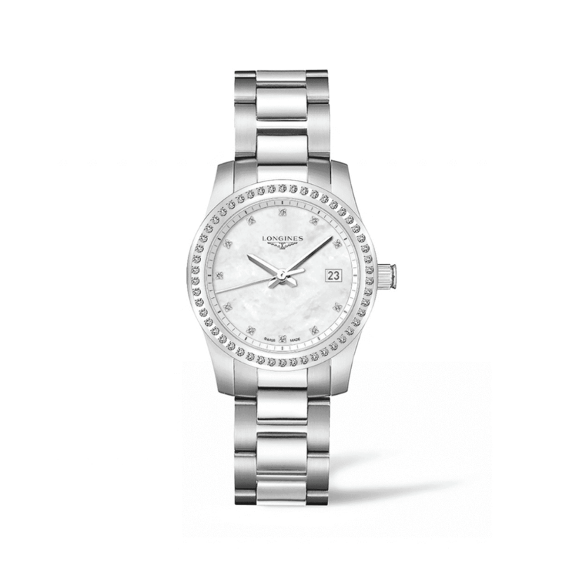 Conquest Mother of Pearl Diamond Stainless Steel Ladies Watch Conquest Mother of Pearl Diamond Stainless Steel Ladies Watch