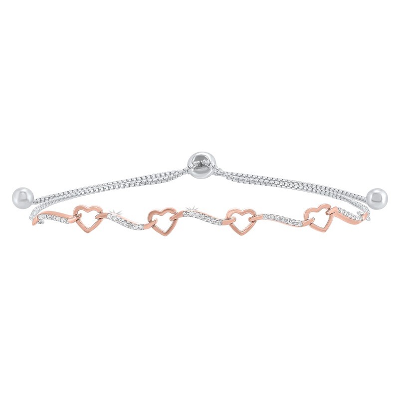 Silver Diamond Bolo Bracelet 1/8 ctw Silver Diamond Bolo Bracelet 1/8 ctw