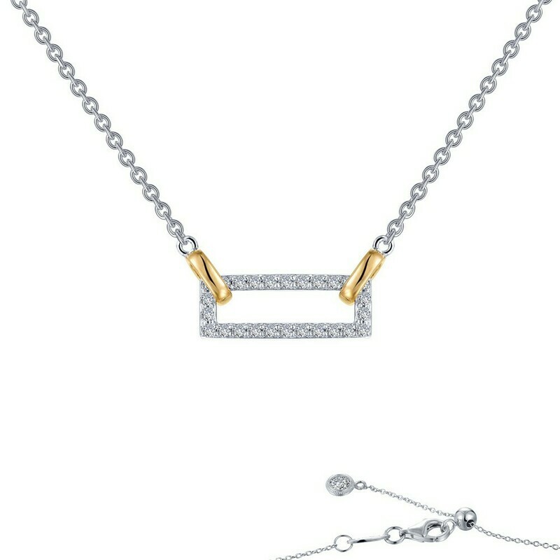 Two Tone Rectangle Adjustable Choker Necklace Two Tone Rectangle Adjustable Choker Necklace
