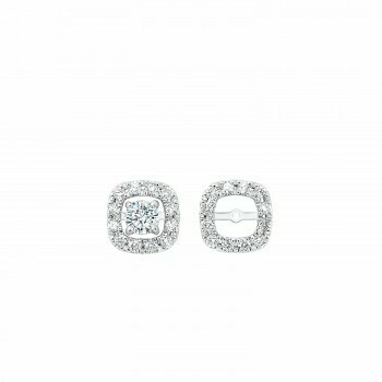 Micro Prong Diamond Halo Jacket Earrings in 14K White Gold (1/5 ct. tw.)