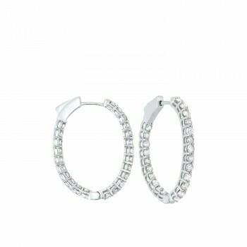 In-Out Diamond Hoop Earrings in 14K White Gold (7 ct. tw.)