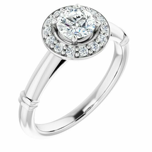 Platinum Round 1/2 ct Engagement Ring