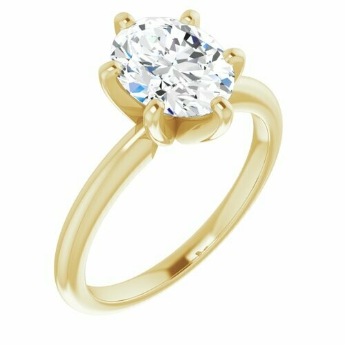 14K Yellow Oval 1 1/2 ct Engagement Ring