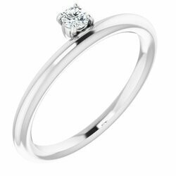 14K White 1/10 CT Lab-Grown Diamond Stackable Ring