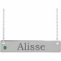 14K White Chatham® Lab-Created Alexandrite Family Bar 16-18" Necklace 14K White Chatham® Lab-Created Alexandrite Family Bar 16-18" Necklace