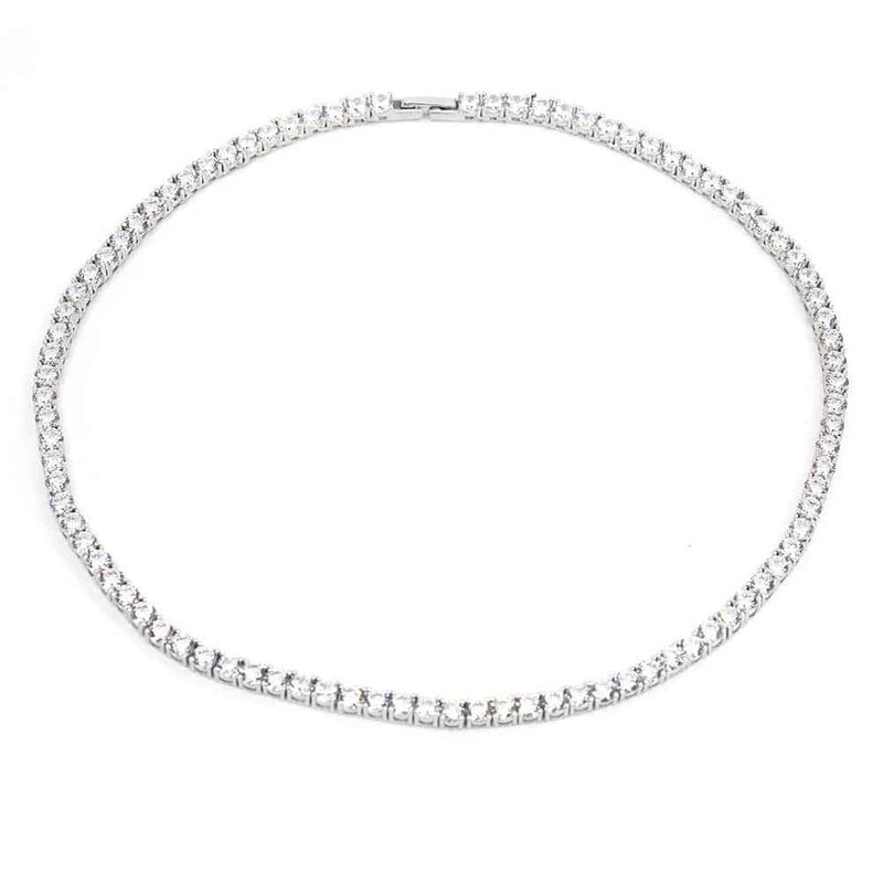 Anastasia 39 Choker Tennis Necklace Diamond White