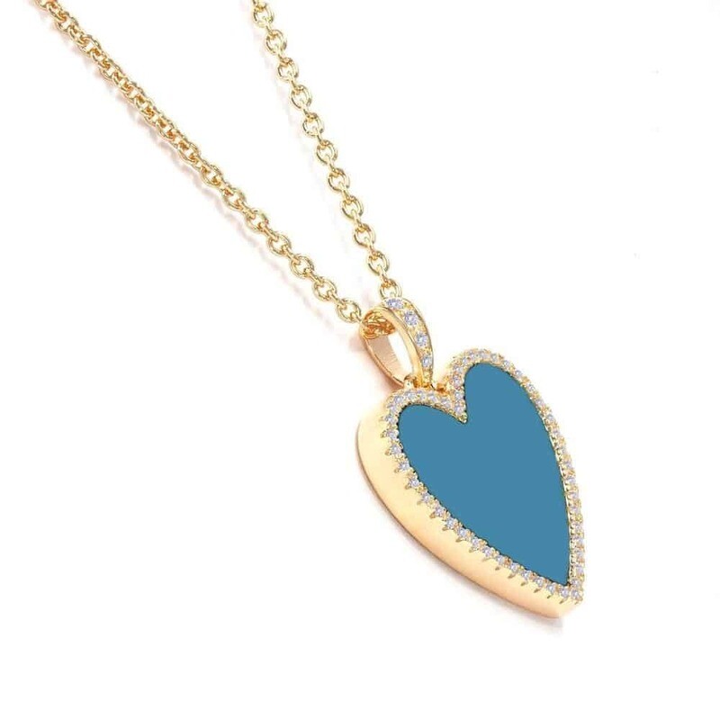 House of Cards Necklace in Blue Turquoise