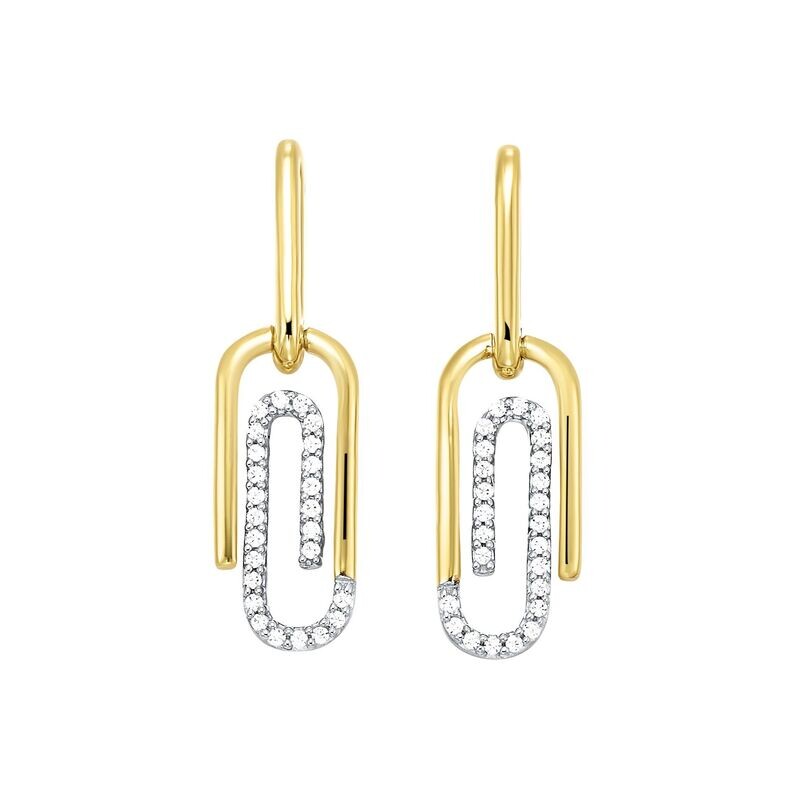 10KT Yellow Gold Fancy Fashion Earrings - 1/6 ctw