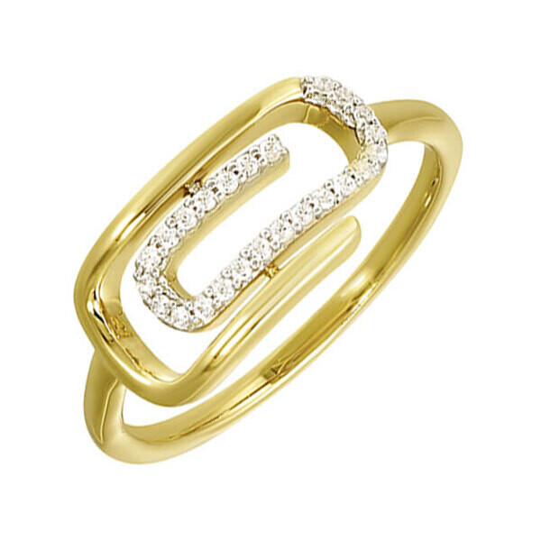 10KT Yellow Gold & Diamond Sparkle Fashion Ring - 1/10 ctw