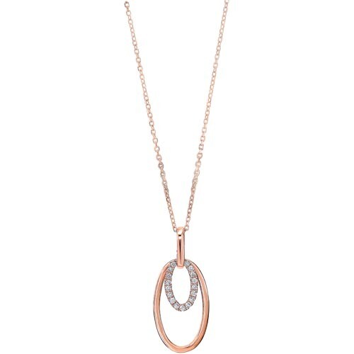 10KT White & Pink Gold & Diamond Stunning Neckwear Pendant - 1/10 ctw