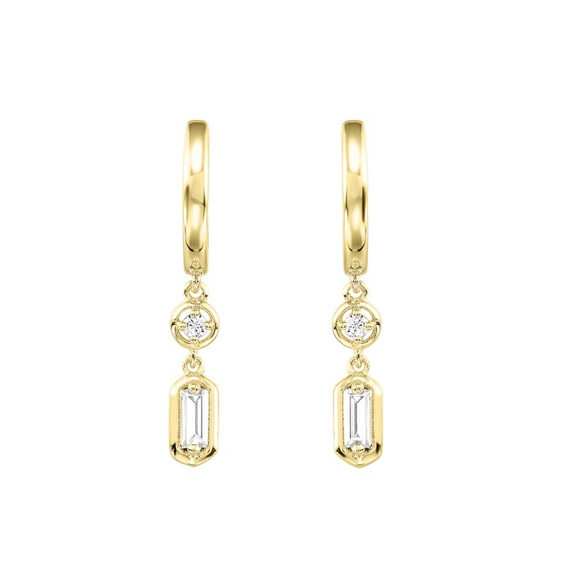 14KT Yellow Gold & Diamond Studded Fashion Earrings - 1/6 ctw