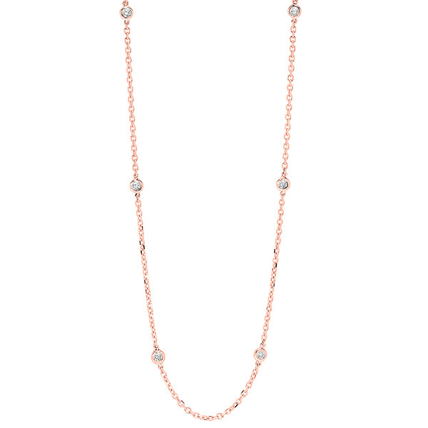 14KT Pink Gold & Diamond Diamonds By The Yard Bracelet & Necklace Neckwear Necklace - 1/4 ctw