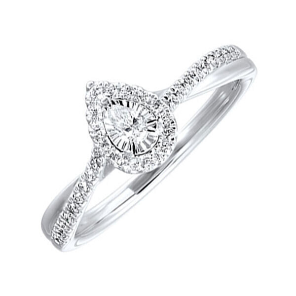 14KT White Gold & Diamond Sparkle Fashion Ring - 1/4 ctw