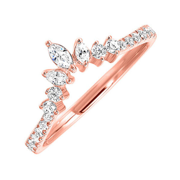 14KT Pink Gold & Diamond Sparkle Fashion Ring - 1/2 ctw 14KT Pink Gold & Diamond Sparkle Fashion Ring - 1/2 ctw