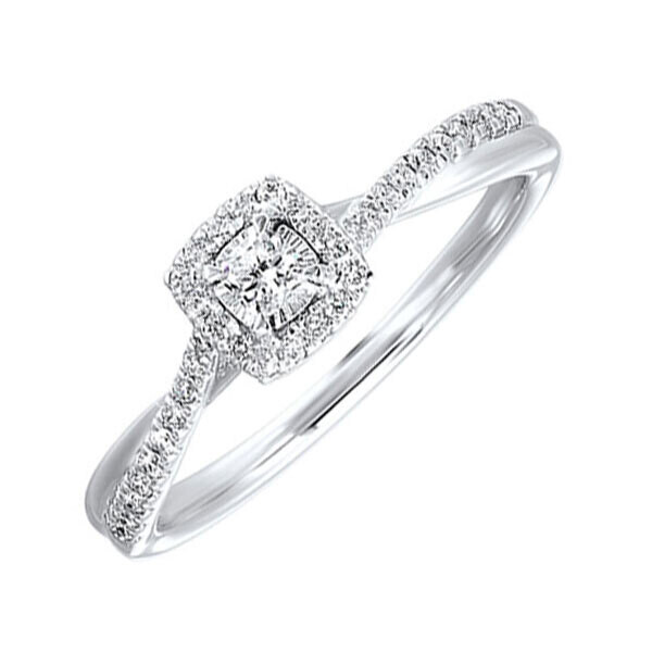 14KT White Gold & Diamond Sparkle Engagement Ring - 1/4 ctw 14KT White Gold & Diamond Sparkle Engagement Ring - 1/4 ctw