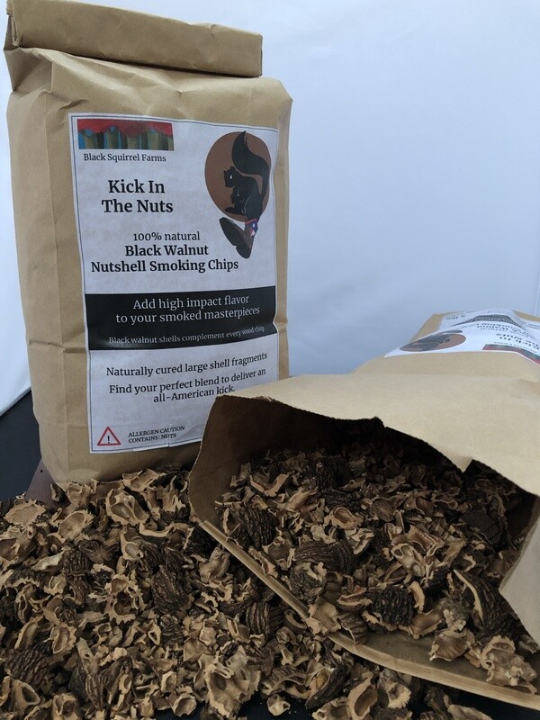 5 lbs &quot;Kick In The Nuts&quot; Black Walnut 
Nutshell BBQ Smoking Chips