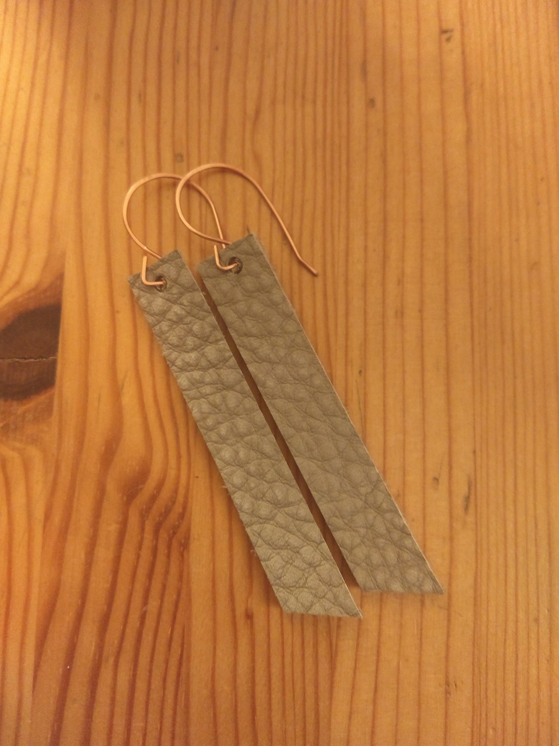 Slanted Leather Earrings
