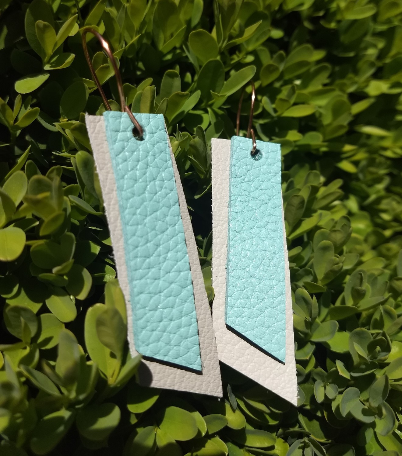 Double Slanted Leather Earrings