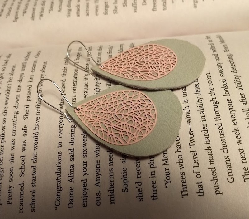 Leather Teardrop frames Lace Filigree