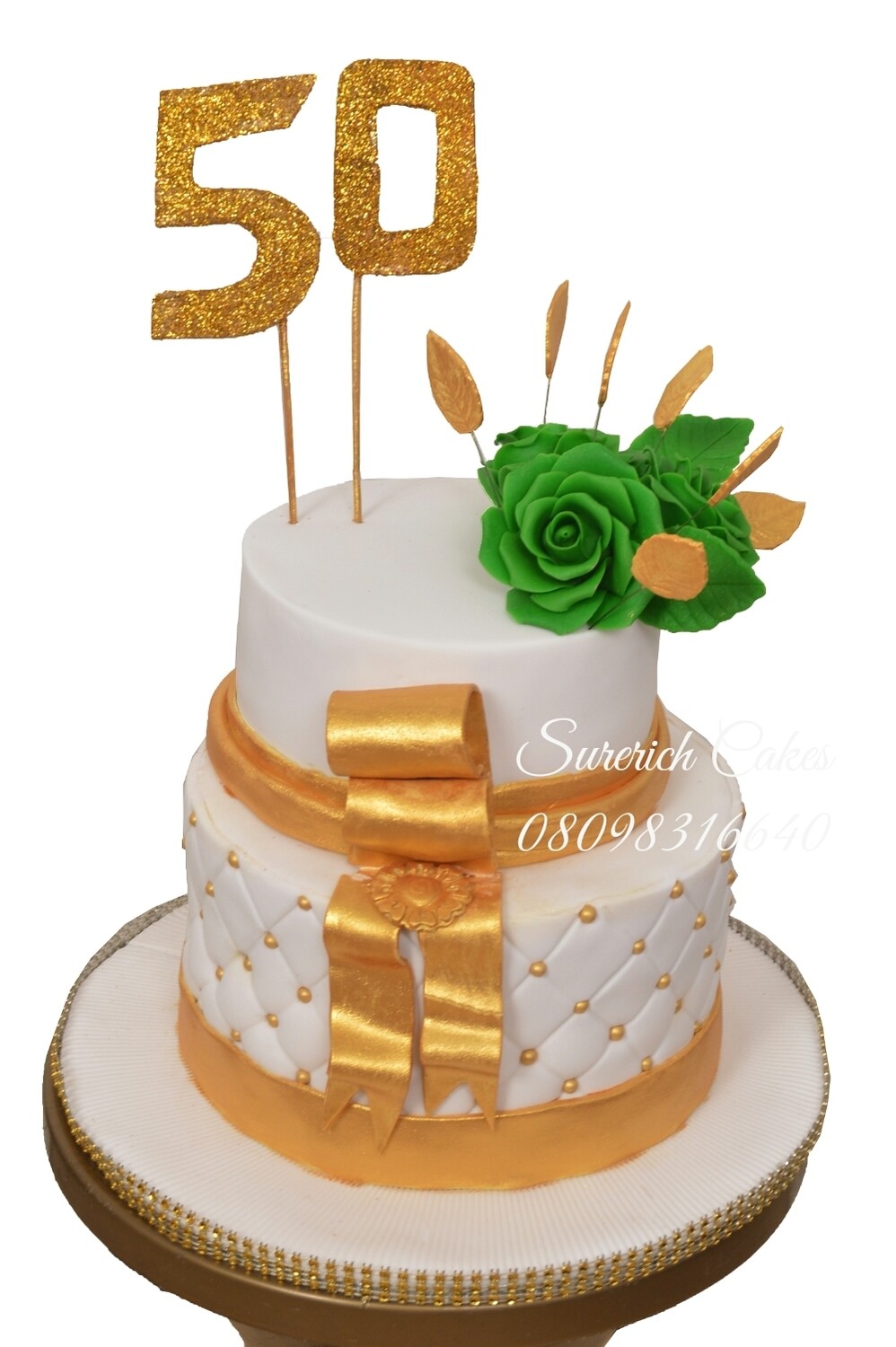 Birthday Cake (2 Tiers Fondant Cake)