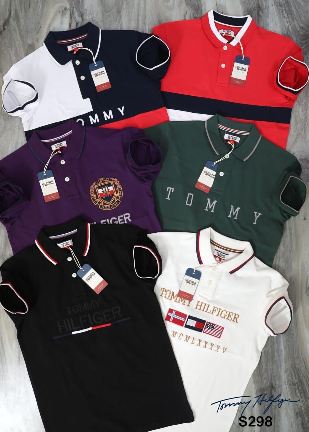 TOMMY HILFIGER 100% COMBED COTTON PIQUE *BIO WASHED -40 pc