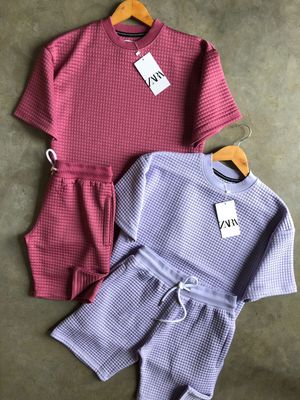 Zara Mens Very premium Designer Box knit oversized Drop-shoulder Co-ord sets -44 set