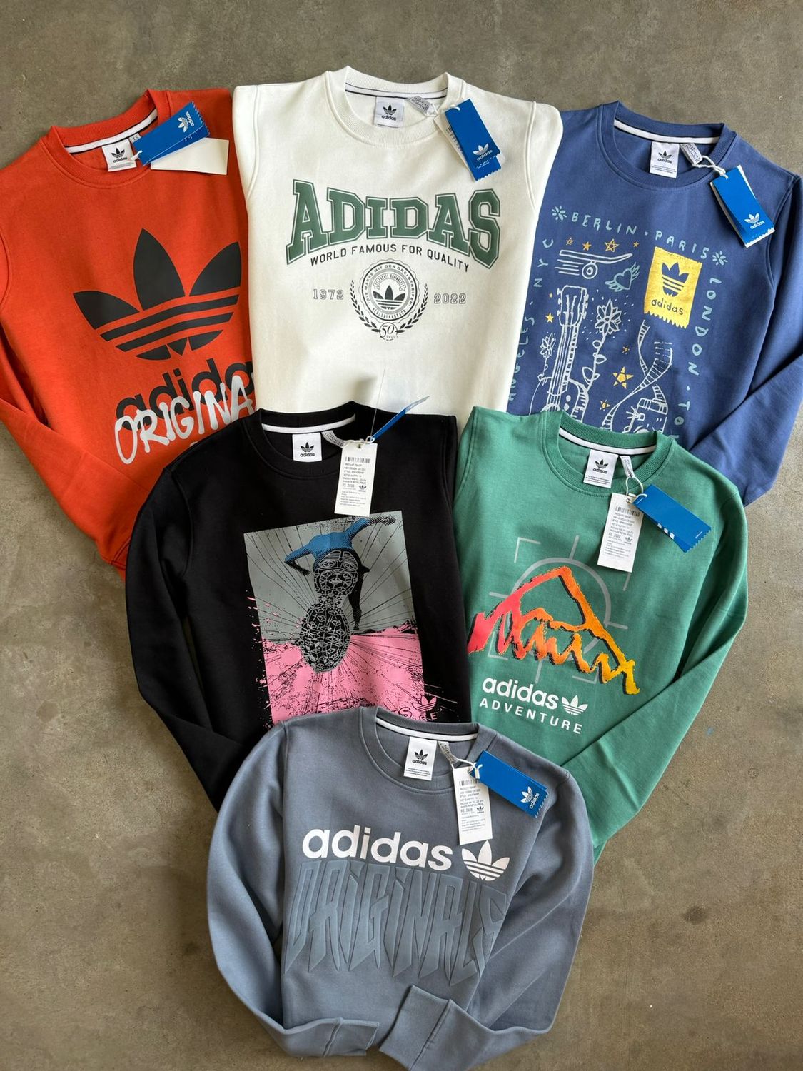 Adidas  pure cotton Three thread fleece pullovers -56 PC