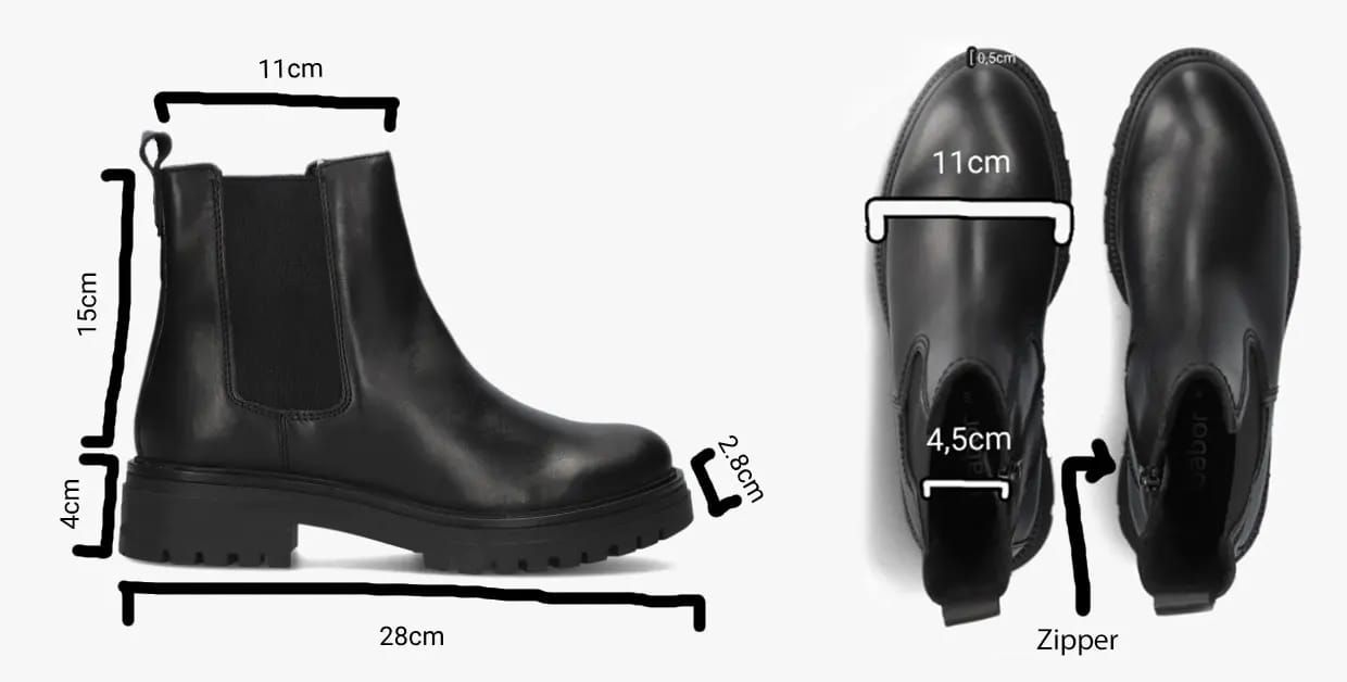 Ladies Black Leather Boots (Sample) FW131LF001