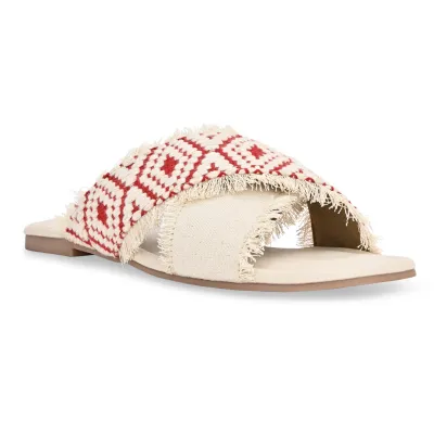 women square toe cross strappy slippers -48 pair